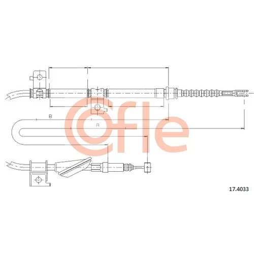Ťažné lanko parkovacej brzdy COFLE 17.4033