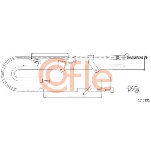 Ťažné lanko parkovacej brzdy COFLE 17.5131