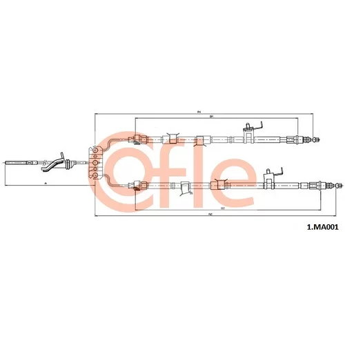 Ťažné lanko parkovacej brzdy COFLE 1.MA001