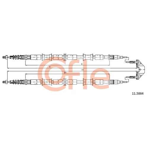 Ťažné lanko parkovacej brzdy 11.5864 /COFLE/