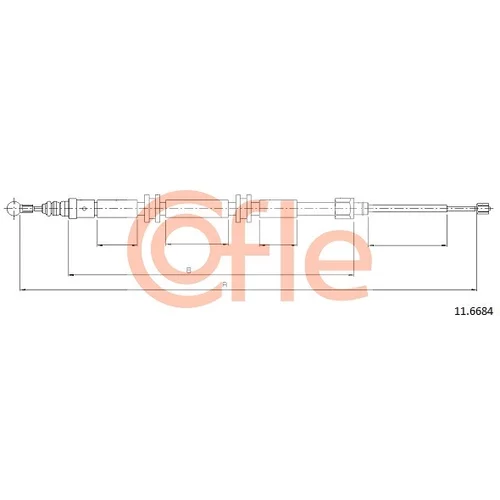 Ťažné lanko parkovacej brzdy COFLE 11.6684