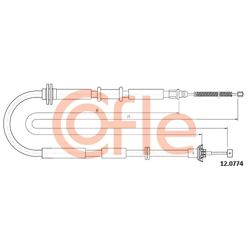 Ťažné lanko parkovacej brzdy 12.0774 /COFLE/