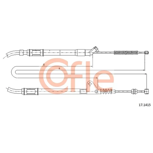 Ťažné lanko parkovacej brzdy COFLE 17.1415