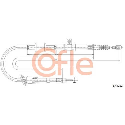 Ťažné lanko parkovacej brzdy COFLE 17.2212