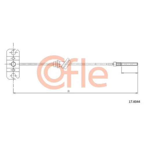 Ťažné lanko parkovacej brzdy COFLE 17.6044