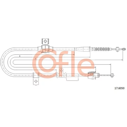 Ťažné lanko parkovacej brzdy COFLE 17.6050