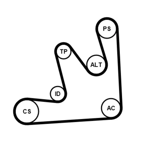 Ozubený klinový remeň - Sada CONTINENTAL - CONTITECH 6DPK1825K1