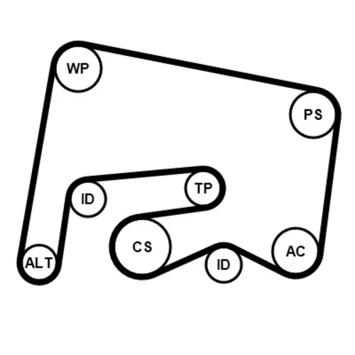 Ozubený klinový remeň - Sada CONTINENTAL - CONTITECH 6PK2155K1