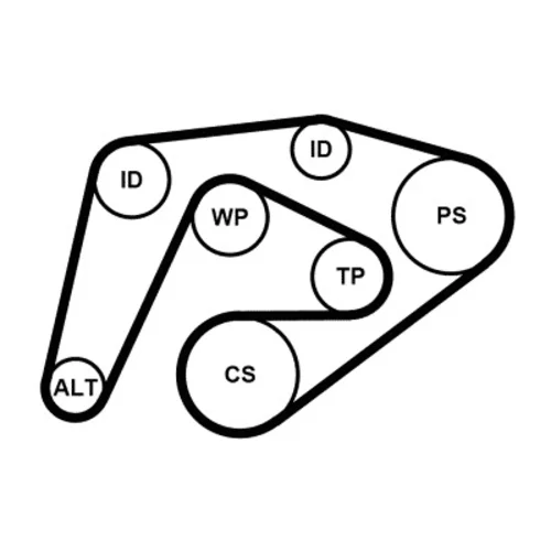 Vodné čerpadlo + sada klinového remeňa CONTINENTAL - CONTITECH 6PK2260WP1 - obr. 1