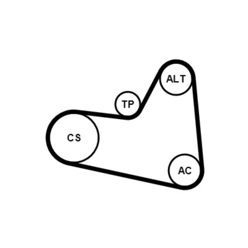 Ozubený klinový remeň - Sada CONTINENTAL - CONTITECH 6PK976K1 - obr. 1