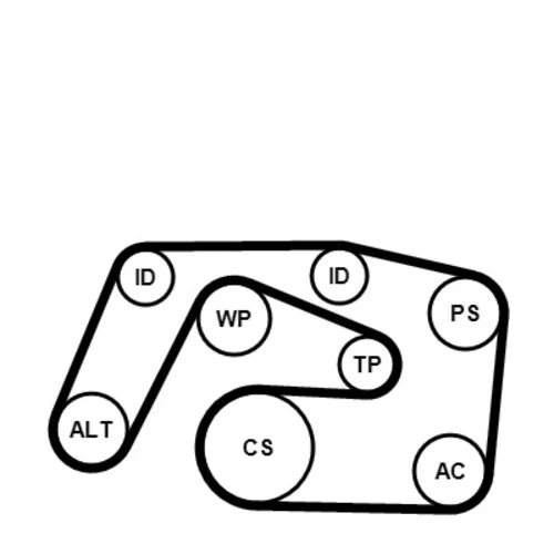 Ozubený klinový remeň - Sada CONTINENTAL - CONTITECH 6PK2271K1 - obr. 1