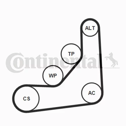 Ozubený klinový remeň - Sada CONTINENTAL - CONTITECH 6PK1165K1 - obr. 1