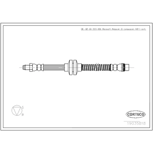 Brzdová hadica CORTECO 19035818