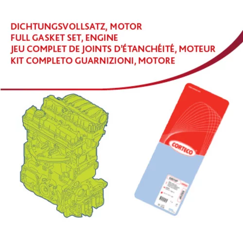 Kompletná sada tesnení motora CORTECO 430638P