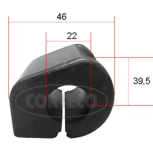 Uloženie priečneho stabilizátora CORTECO 49371815