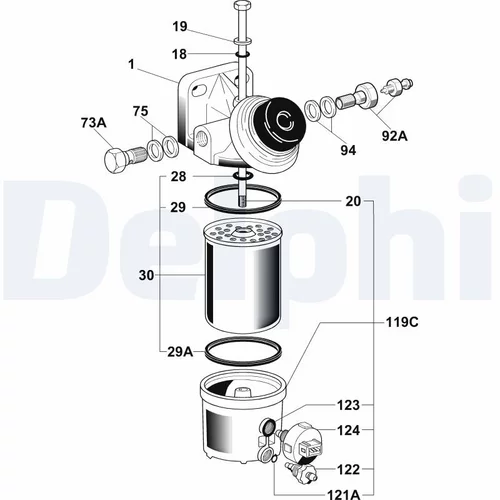 Palivový filter DELPHI 6260B646B