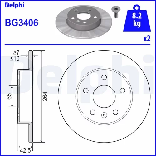 Brzdový kotúč BG3406 /DELPHI/