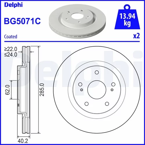 Brzdový kotúč DELPHI BG5071C