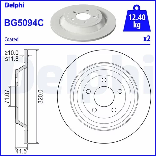 Brzdový kotúč DELPHI BG5094C