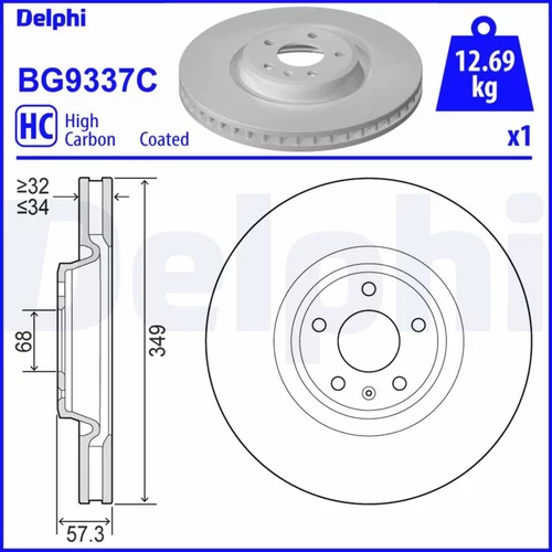 Brzdový kotúč DELPHI BG9337C