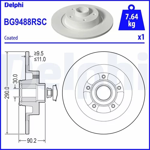 Brzdový kotúč DELPHI BG9488RSC