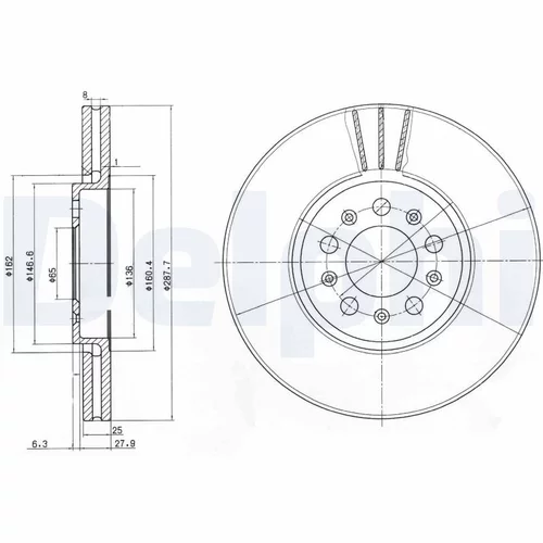 Brzdový kotúč DELPHI BG3035C - obr. 1