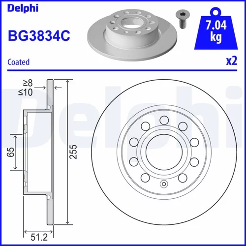 Brzdový kotúč DELPHI BG3834C