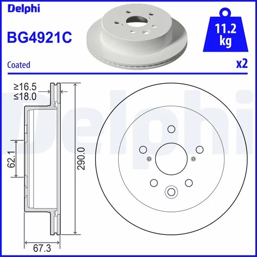 Brzdový kotúč DELPHI BG4921C