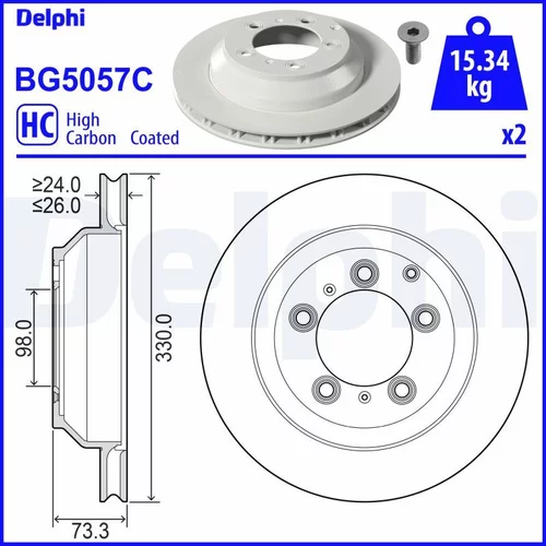 Brzdový kotúč DELPHI BG5057C