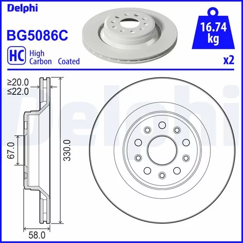 Brzdový kotúč DELPHI BG5086C