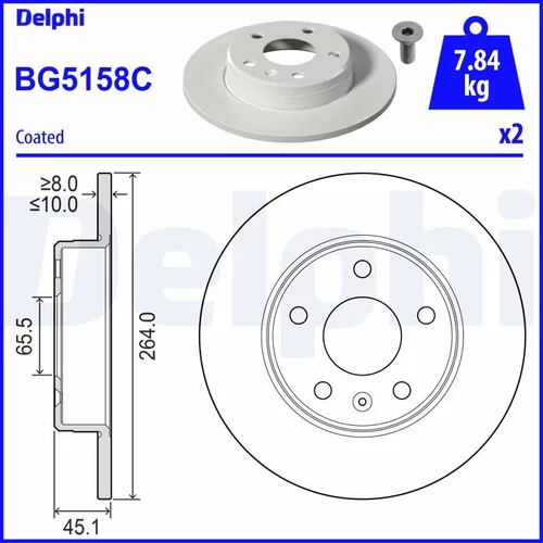 Brzdový kotúč DELPHI BG5158C