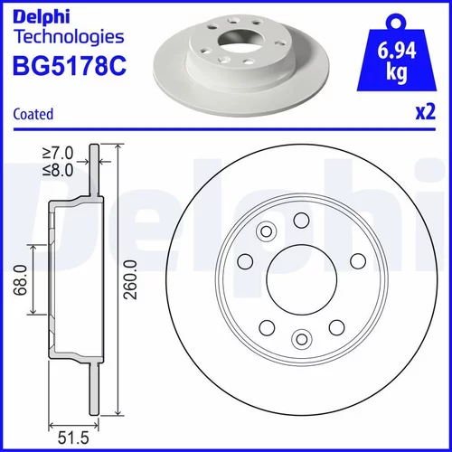 Brzdový kotúč BG5178C /DELPHI/