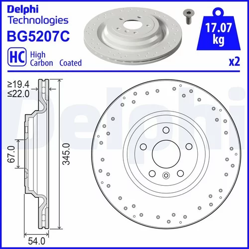 Brzdový kotúč BG5207C /DELPHI/