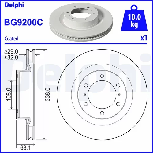 Brzdový kotúč DELPHI BG9200C