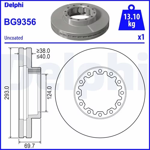 Brzdový kotúč DELPHI BG9356