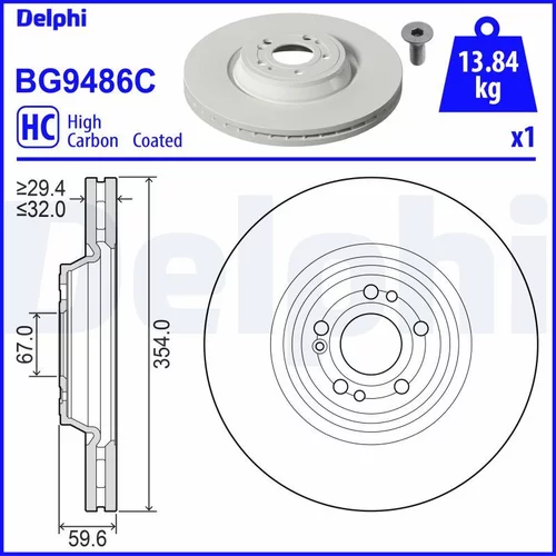 Brzdový kotúč DELPHI BG9486C