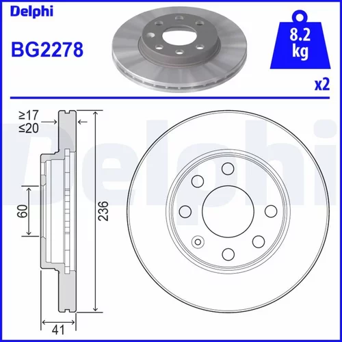 Brzdový kotúč DELPHI BG2278