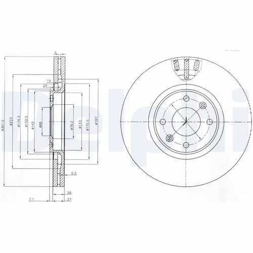 Brzdový kotúč DELPHI BG4002