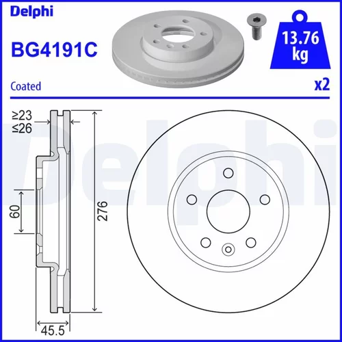 Brzdový kotúč DELPHI BG4191C