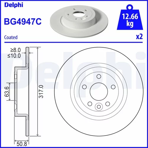 Brzdový kotúč DELPHI BG4947C