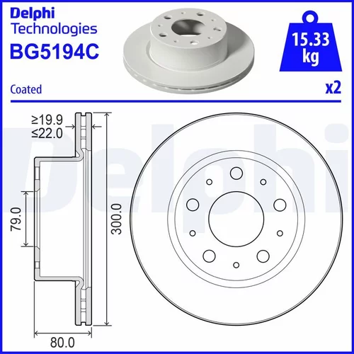 Brzdový kotúč DELPHI BG5194C