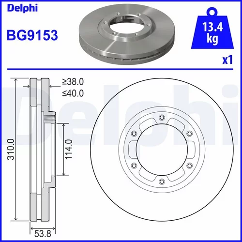 Brzdový kotúč DELPHI BG9153