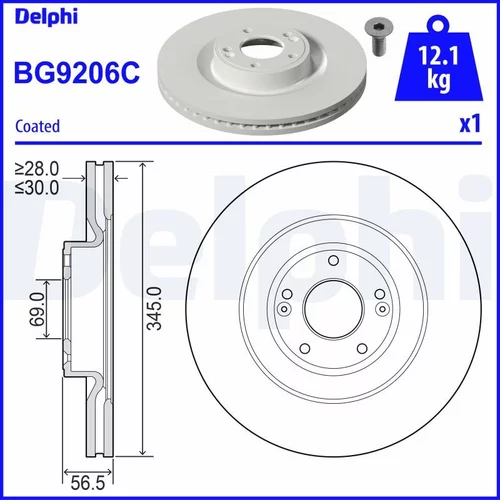 Brzdový kotúč DELPHI BG9206C