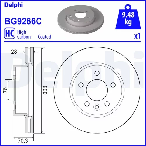 Brzdový kotúč DELPHI BG9266C