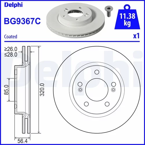 Brzdový kotúč DELPHI BG9367C