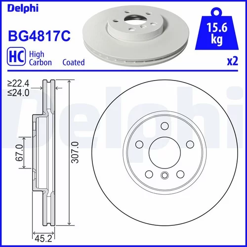 Brzdový kotúč DELPHI BG4817C