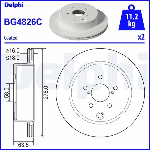 Brzdový kotúč DELPHI BG4826C