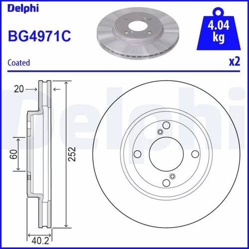 Brzdový kotúč DELPHI BG4971C