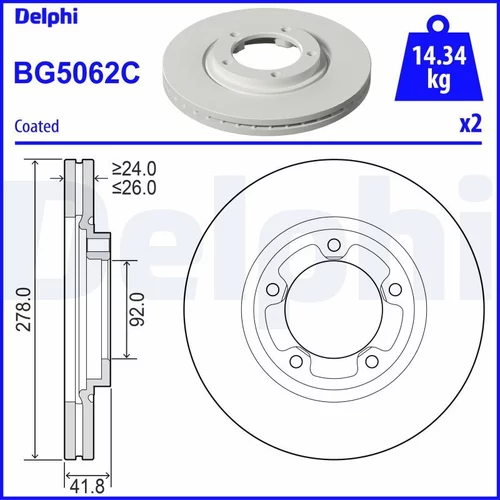 Brzdový kotúč DELPHI BG5062C