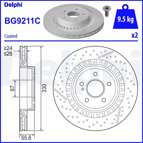 Brzdový kotúč DELPHI BG9211C